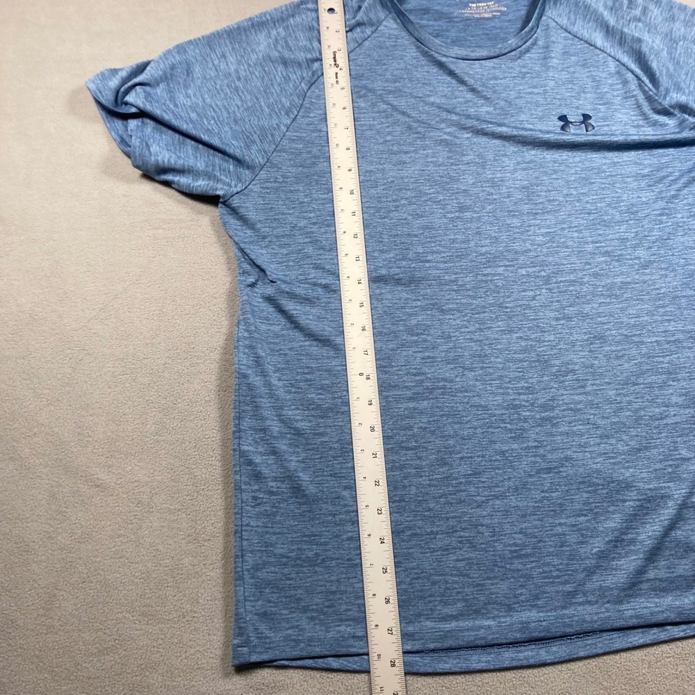 Under Armour Tee Mens XL Blue Short Sleeve The Tech Tee Heathered - Picture 3 of 6